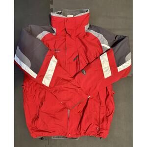 Vintage Columbia Vertex Fleece Interchange Jacket Men's Size LT Red White Coat